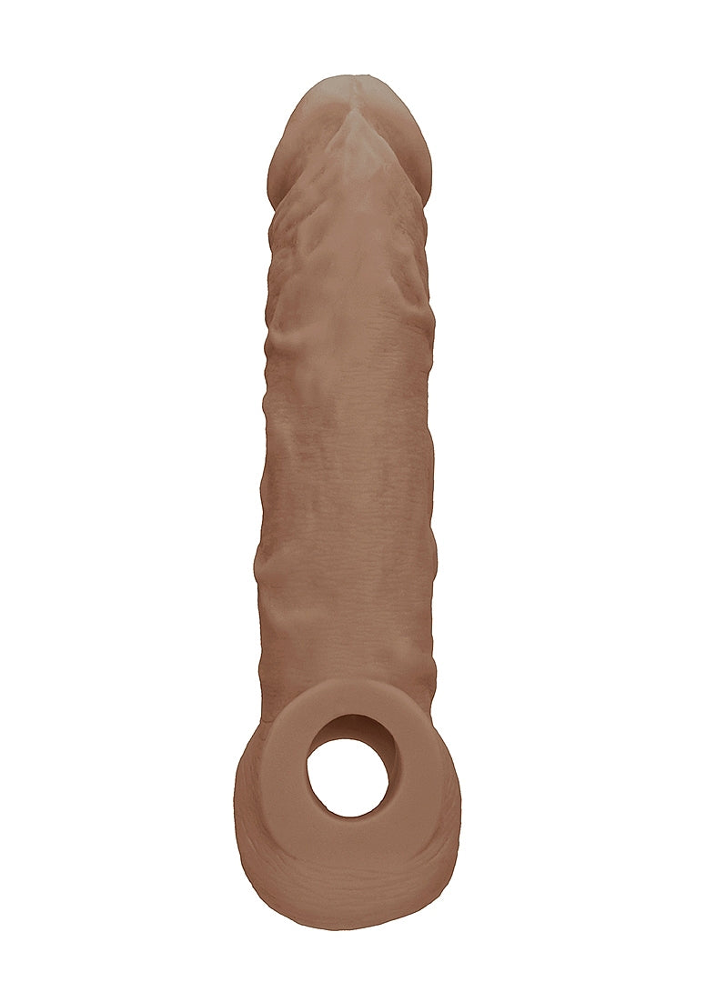 Shots REALROCK 8 Inch Realistic Penis Extender with Rings - Penis Sleeves and Extenders