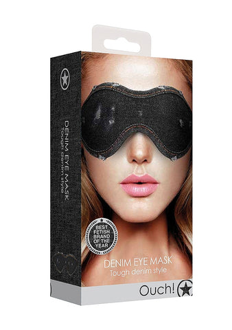 OUCH! DENIM Eye Mask by Shots Toys - Masks And Blindfolds