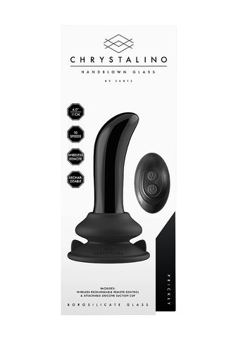 Prickly Rechargeable 10 Functions Glass Vibrator - Glass Sex Toys