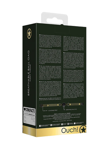 Army Theme Breathable BDSM Ball Gag by Shots Toys - Bondage Gags and Bits