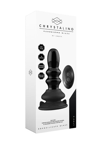 Ribbly Remote Control Rechargeable Glass Vibrator - Glass Sex Toys