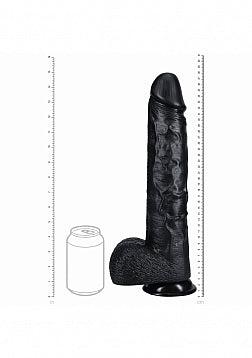 REALROCK Extra Dildo with Balls 15'' Extra Dong Black - Realistic Dildos