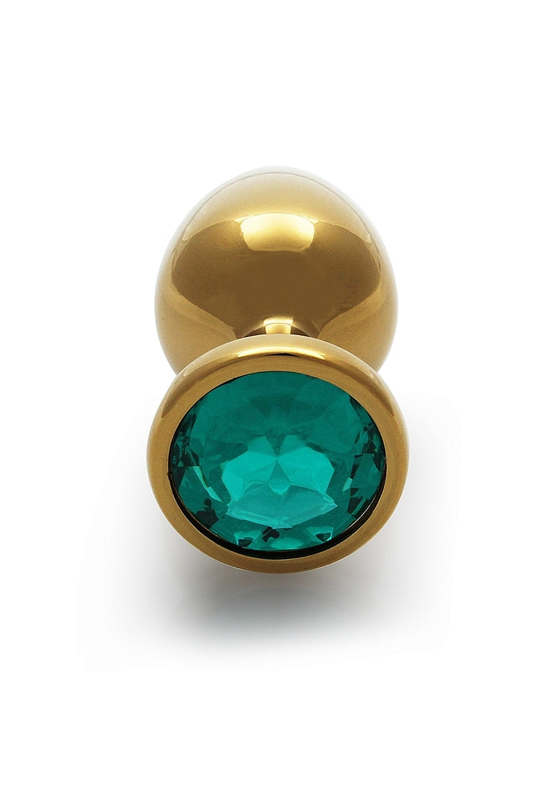 Shots Toys Round Gem Metal Butt Plug Medium - Butt Plugs