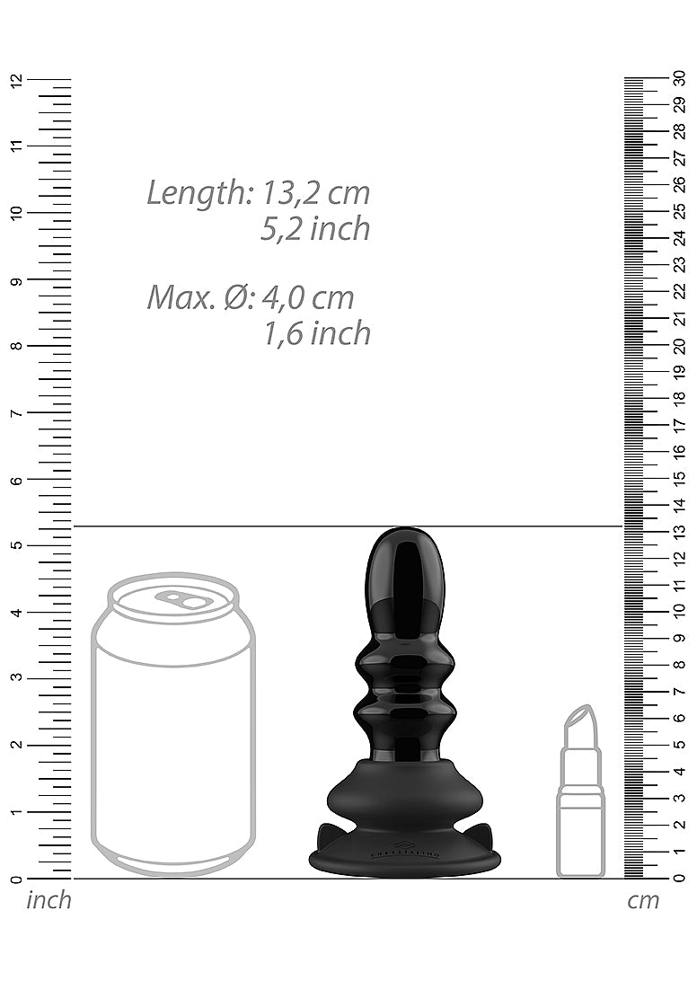 Shots Ribbly Remot Control Rechargeable Glass Vibrator - Glass Sex Toys