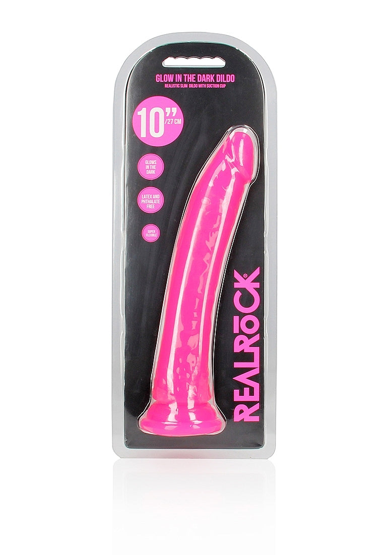 Shots Toys 10 Inch Slim Glow in the Dark Neon Dongs - Realistic Dildos
