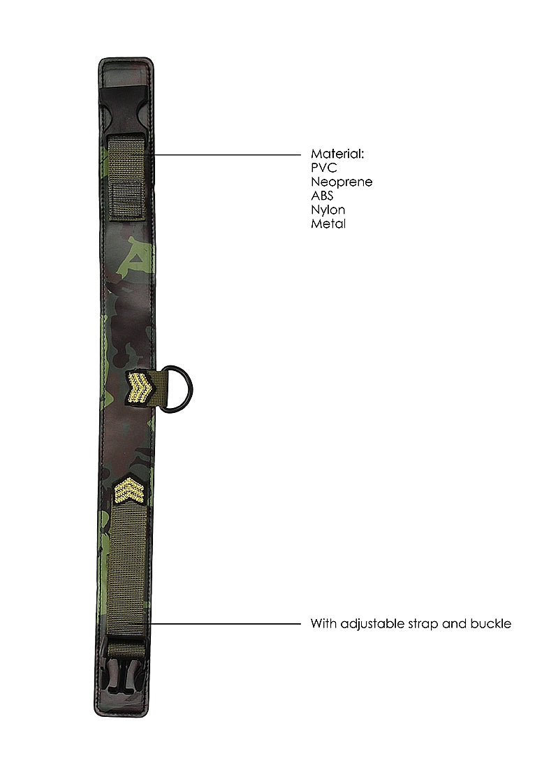 Shots Toys Army Theme Bondage Collar With Leash - Collars and Leads