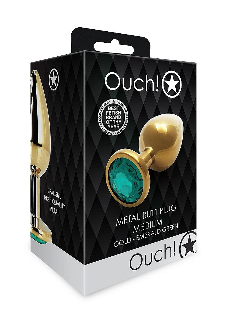 Shots Toys Round Gem Metal Butt Plug Medium - Butt Plugs