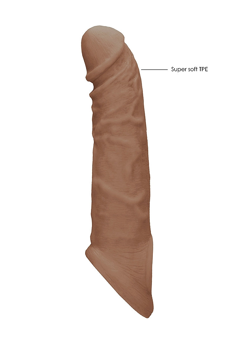 Shots REALROCK 8 Inch Realistic Penis Extender with Rings - Penis Sleeves and Extenders