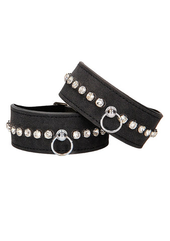 Diamond Studded Bondage Wrist Cuffs by Shots Toys - Cuffs And Restraints