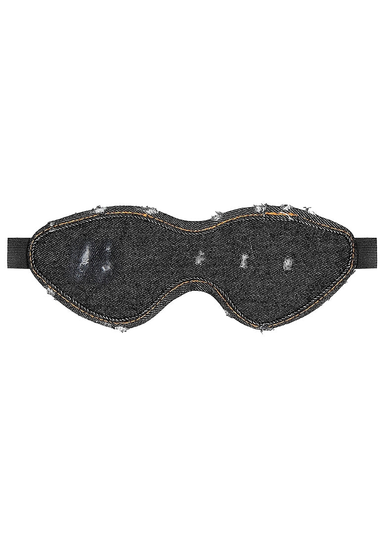 Shots Toys BDSM Play Roughend Denim Style Eye Mask - Masks And Blindfolds