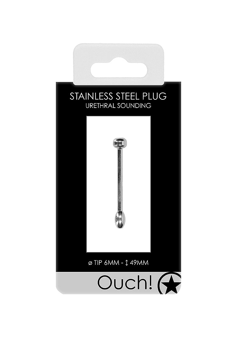 Shots Toys Urethral Sounding BDSM Metal Plug with 6 mm Tip - Urethral Sounds