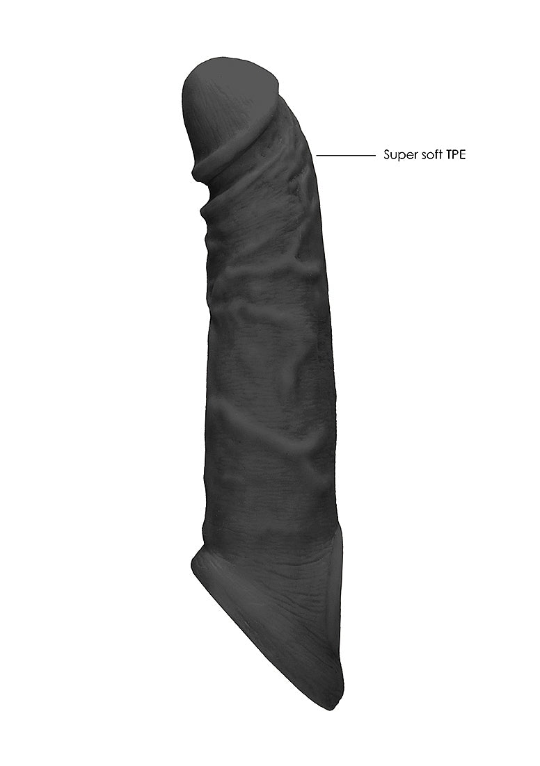 Shots REALROCK 8 Inch Realistic Penis Extender with Rings - Penis Sleeves and Extenders