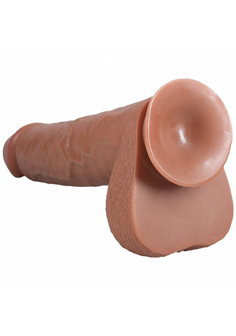 REALROCK Extra Dildo with Balls 15'' Extra Dong Black - Realistic Dildos