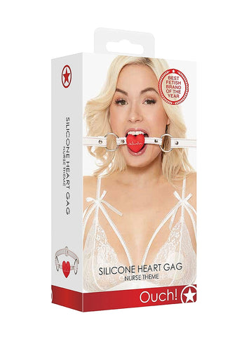 Nurse Theme BDSM Silicone Heart Gag by Shots Toys - Bondage Gags and Bits