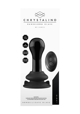Globy Suction Cup Rechargeable Glass Remote Vibrator - Glass Sex Toys
