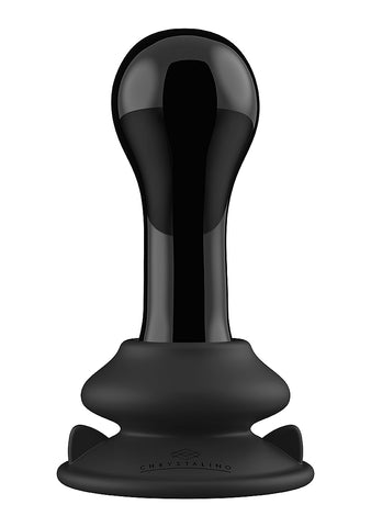 Globy Suction Cup Rechargeable Glass Remote Vibrator - Glass Sex Toys