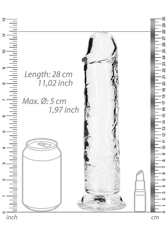 REALROCK Straight Dildo 10'' Dong Transparent - Realistic Dildos