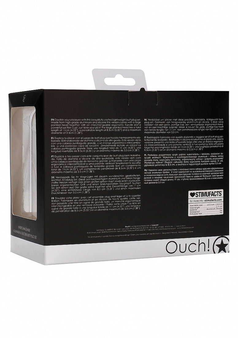 Shots Interchangeable Rounded Butt Plug Set Large - Butt Plugs