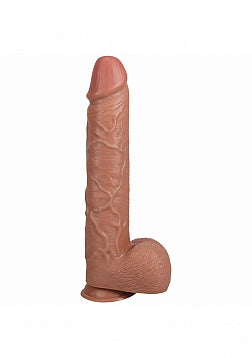 REALROCK Extra Dildo with Balls 15'' Extra Dong Black - Realistic Dildos