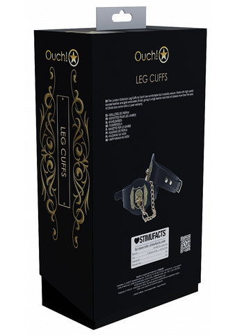 Ouch! London Collection Bondage Leg Cuffs by Shots Toys - Cuffs And Restraints
