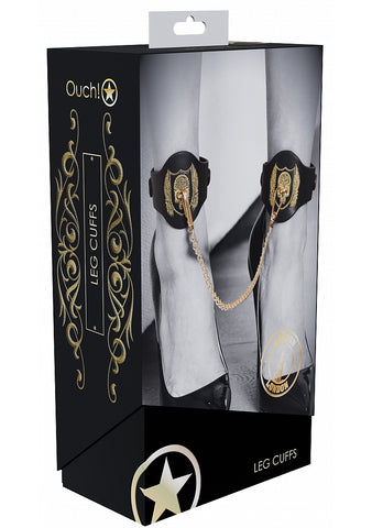 Ouch! London Collection Bondage Leg Cuffs by Shots Toys - Cuffs And Restraints