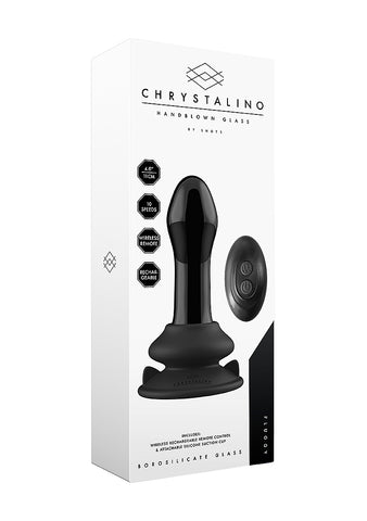 Pluggy Suction Cup 10 Functions Glass Vibrator - Glass Sex Toys