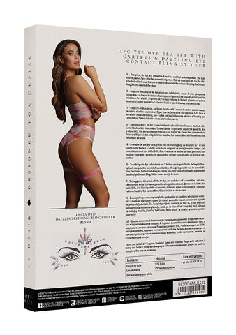 Tie Dye Sexy Bra Set with Garters by Shots Toys - Bras and Bra Sets
