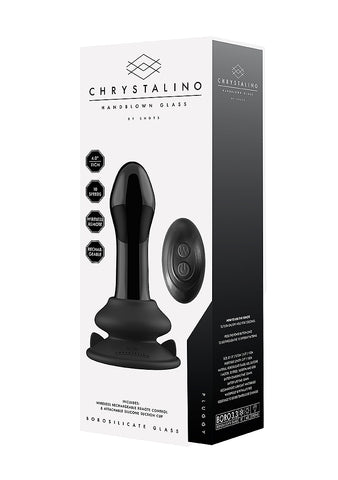 Pluggy Suction Cup 10 Functions Glass Vibrator - Glass Sex Toys