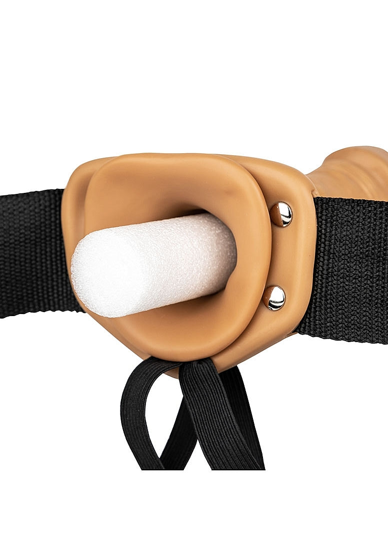 Shots Toys Vibrating Hollow Strapon without Balls 24.5 cm - Strap On Sextoys
