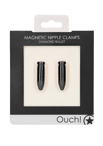 Diamond Bullet Magnetic Nipple Clamps by Shots Toys - Nipple and Clit Clamps