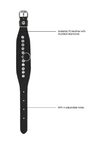 Diamond Studded Bondage Wrist Cuffs by Shots Toys - Cuffs And Restraints