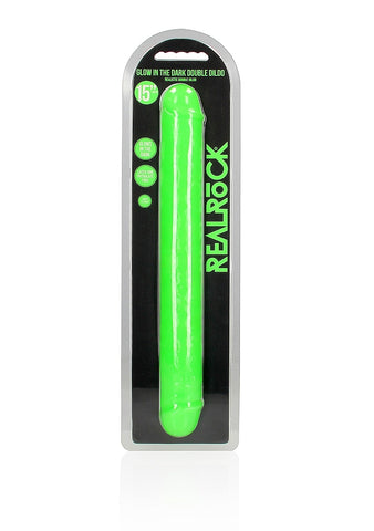 Glow in the Dark Neon Double Dong 15 Inch by Shots Toys - Double Ender