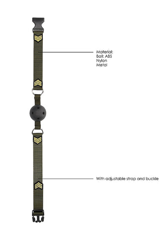 Army Theme Breathable BDSM Ball Gag by Shots Toys - Bondage Gags and Bits