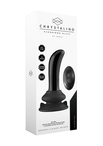 Prickly Rechargeable 10 Functions Glass Vibrator - Glass Sex Toys