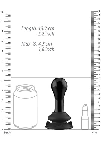 Globy Suction Cup Rechargeable Glass Remote Vibrator - Glass Sex Toys