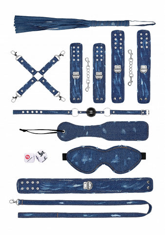 Denim Submissive Bondage Play Kit by Shots Toys - Bondage Kits