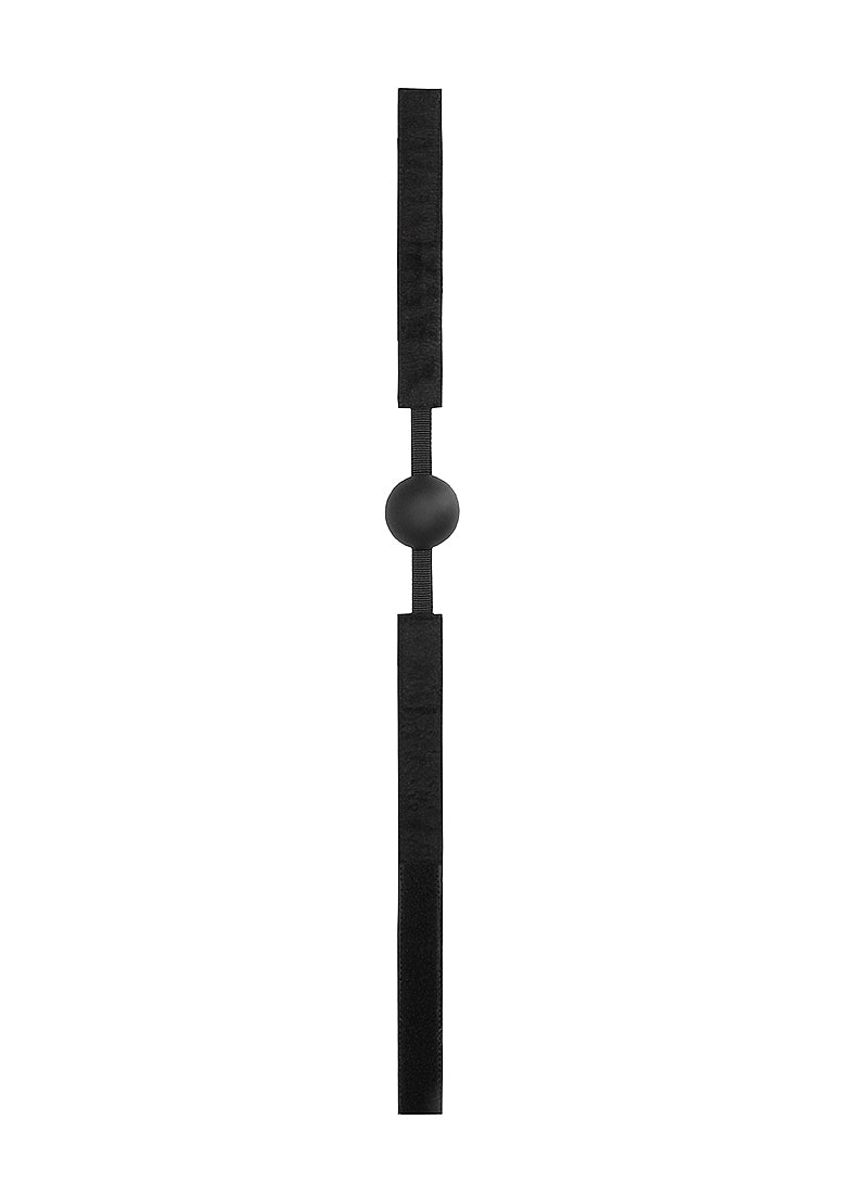 Shots Toys Velvet and Velcro Adjustable Silicone Ball Gag - Bondage Gags and Bits