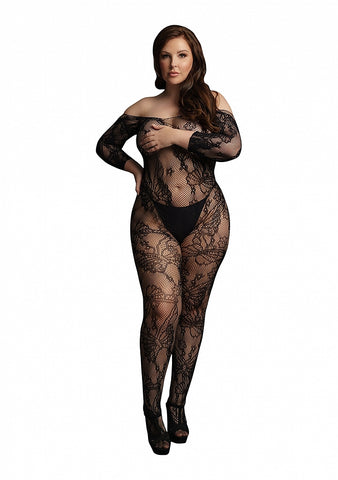 Le Desir Lace Sleeved Bodystocking Body Stocking - Body Stockings