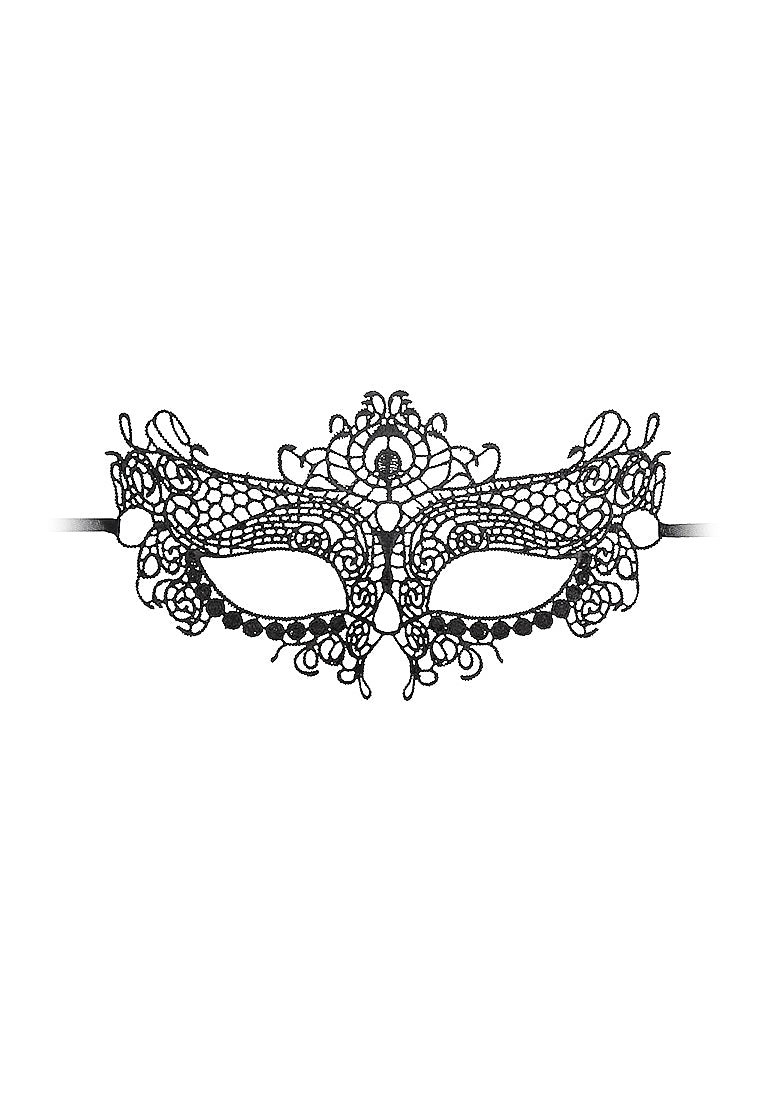 Shots Toys Queen High Quality Bodnage Lace Eye Mask - Masks And Blindfolds