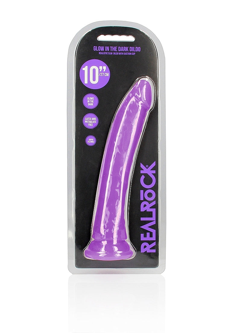 Shots Toys 10 Inch Slim Glow in the Dark Neon Dongs - Realistic Dildos
