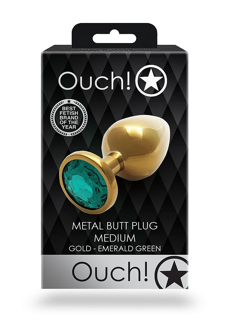 Shots Toys Round Gem Metal Butt Plug Medium - Butt Plugs