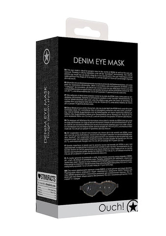 OUCH! DENIM Eye Mask by Shots Toys - Masks And Blindfolds