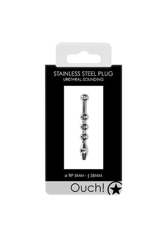 Urethral Sounding Solid Metal Plug 8mm by Shots Toys - Urethral Sounds