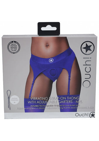 Vibrating Strap-on Thong with Adjustable Garters - Strap On Sextoys