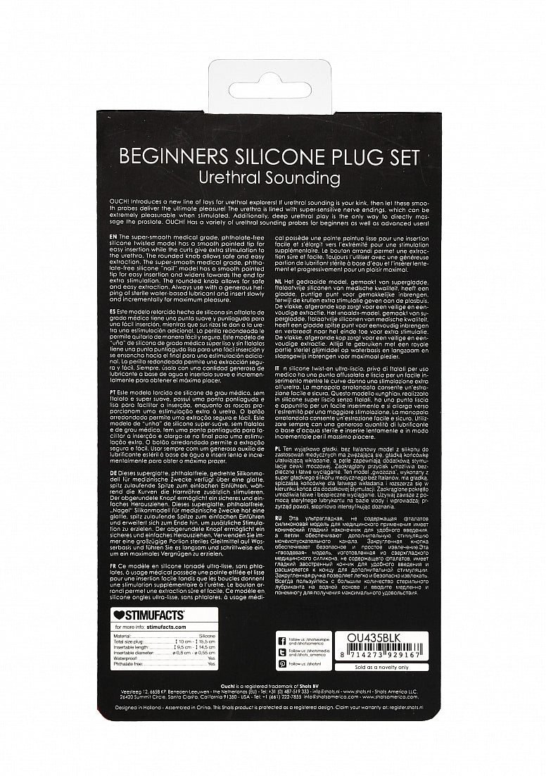 Shots Toys Silicone Urethral Beginners Plug Set 34 g - Urethral Sounds