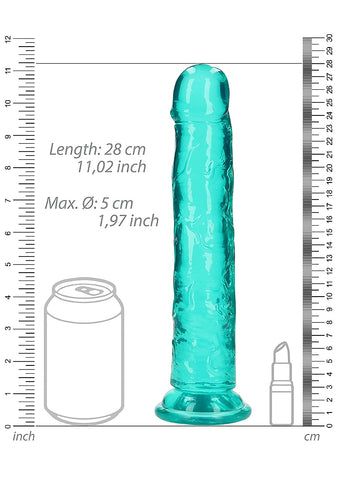 Realrock Crystal Clear 10 Inch Dildo Straight - Realistic Dildos