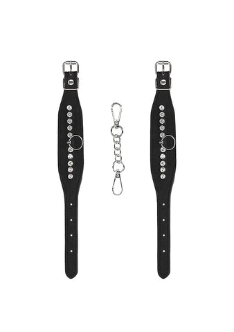 Diamond Studded Bondage Wrist Cuffs by Shots Toys - Cuffs And Restraints