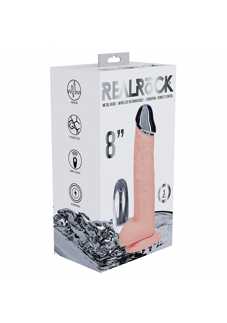 Shots REALROCK Metal Head 8 Inch Realistic Vibrating Dildo - Vibrating Dildos