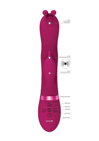 Gada Triple Action Vibrating Rabbit Vibrator by Shots Toys - Rabbit Vibrators