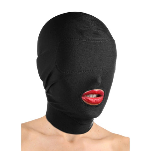 Spandex Open Mouth Hood With Padded Blindfold by BDStyle - Bondage Hoods
